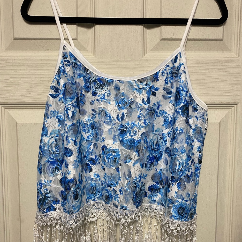 Blue Rue21 Crop Tank Top - Size XL